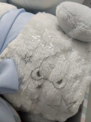 Peluche Oso Azul Bebé con Manta Estrellas