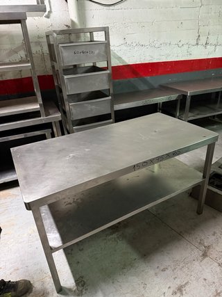 Mesa ACERO TRABAJO CENTRALES inoxidable industrial