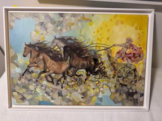 Cuadro Óleo Faetón Caballos carro de Sol