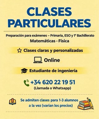 Clases particulares - Primaria, ESO y 1 Bach
