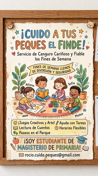 Cuido a tus peques por la noche en fin de semana