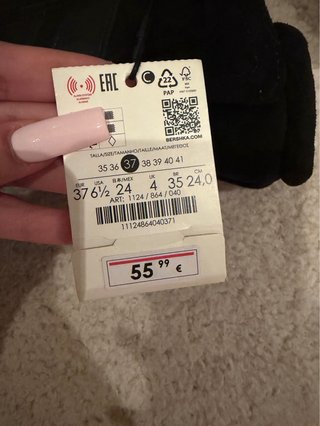 Botín cuña peep toe negro