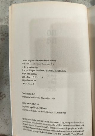 Libro "El hombre que no era nadie"