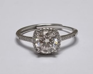 Anillo cuadrado moissanita 0,50 ct plata S925