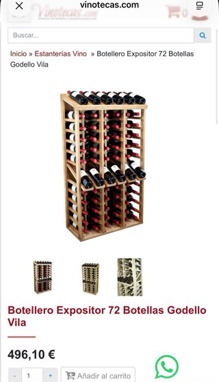Vinoteca de madera para exhibición