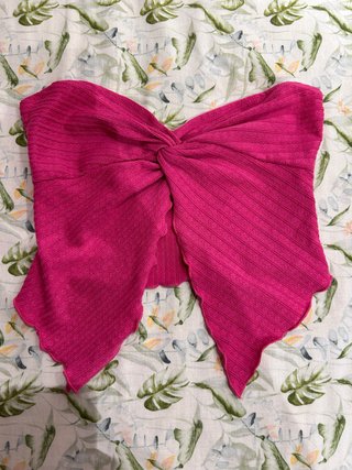 Top rosa retorcido talla única