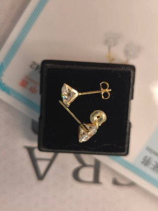 Pendientes Oro 14K Macizo Moissanita 2ct Nuevos