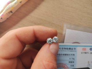 Pendientes Oro 14K Macizo Moissanita 2ct Nuevos