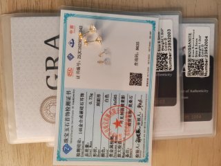Pendientes Oro 14K Macizo Moissanita 2ct Nuevos