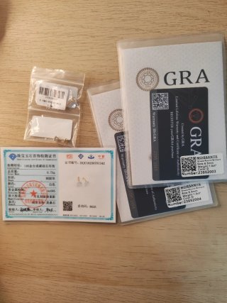 Pendientes Oro 14K Macizo Moissanita 2ct Nuevos