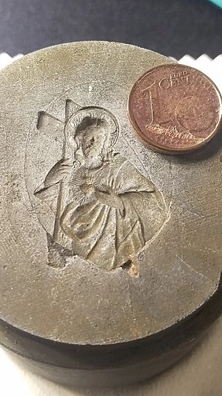 Cuño antiguo medalla Sagrado Corazón