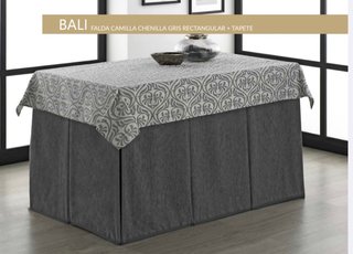 Falda Mesa Camilla BALI de Chenilla + Tapete