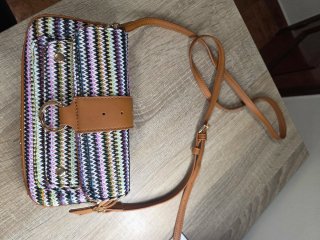 Bolso bandolera tejido multicolor