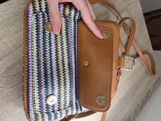 Bolso bandolera tejido multicolor