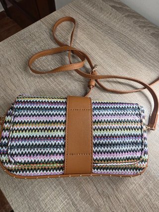Bolso bandolera tejido multicolor