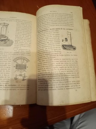 Libro antiguo piel elementos de física , químic...