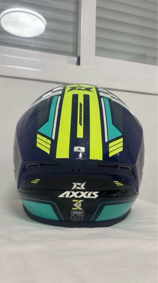 Casco Moto Axxis Azul y Turquesa