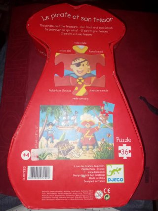 Puzzle Djeco Pirata 36 Piezas +4 Años