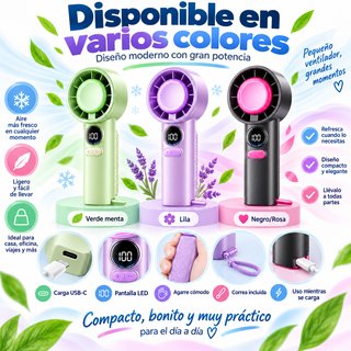 Ventilador Portátil Ultracompacto Recargable