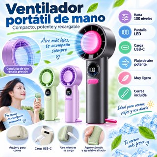 Ventilador Portátil Ultracompacto Recargable