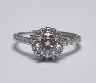 Anillo redondo moissanita 1 ct plata S925