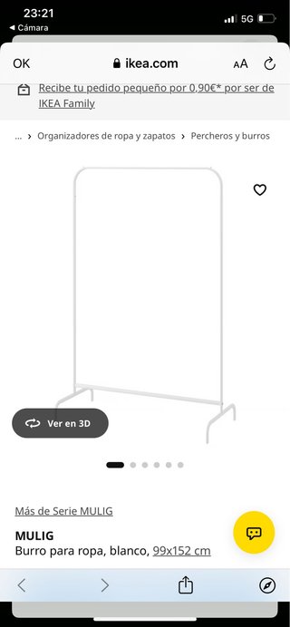 2 Burros para ropa blancos MULIG IKEA