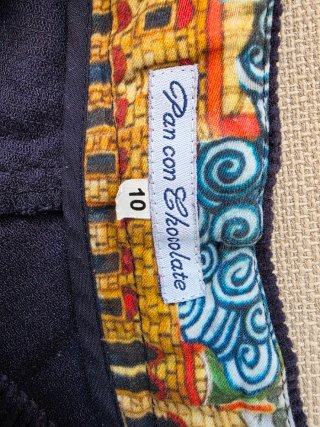 Shorts niña pana azul con cinturón