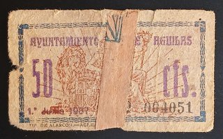 50 céntimos 1937 Ayuntamiento de Águilas (Murcia)