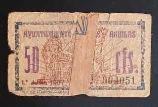 50 céntimos 1937 Ayuntamiento de Águilas (Murcia)