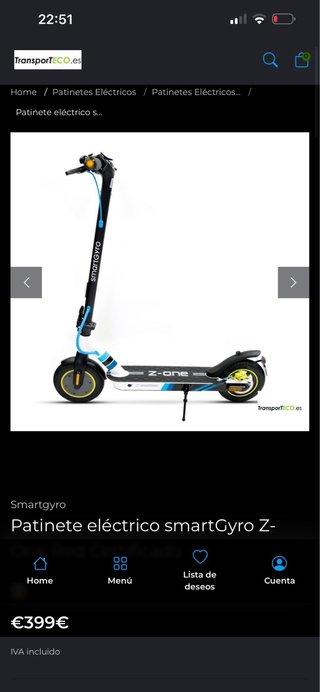 Patinete Eléctrico SmartGyro Z-One DGT