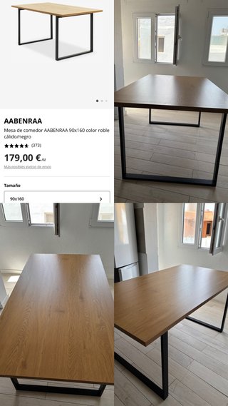 Mesa comedor AABENRAA 90x160 roble cálido/negro