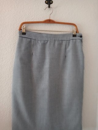 Traje de falda "Querdani" azul y blanco