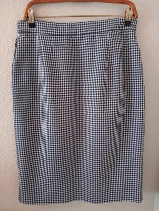 Traje de falda "Querdani" azul y blanco