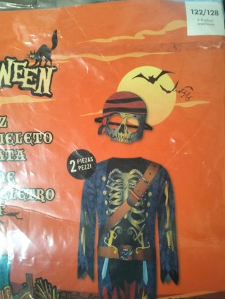 Disfraz Pirata Esqueleto Halloween 6-8 años