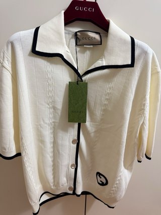 Cardigan Gucci Blanco y Negro