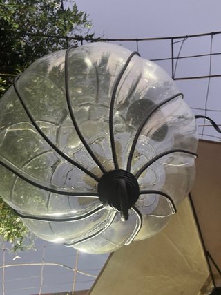 Lámpara forja y cristal colgante