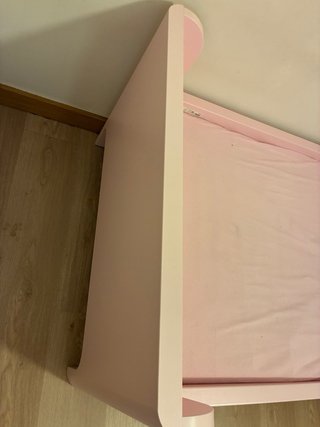 Cama infantil rosa extensible de 1,20 a 1,80