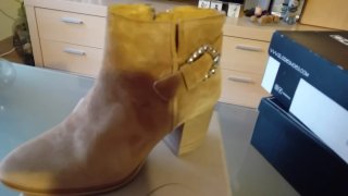Botines mujer tacón hebilla beige 41