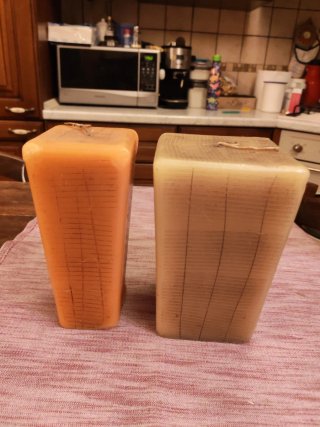 Set 2 Maxi Candele Nuove Arancio Beige