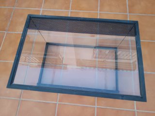 Terrario de vidro y negro
