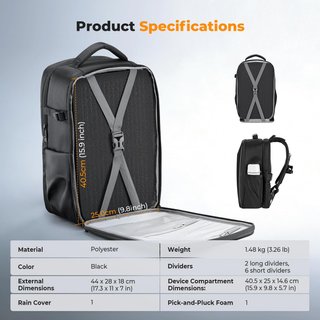 Mochila K&F CONCEPT para cámara y Dron - NUEVA