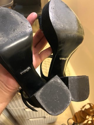 Sandalias Uterqüe negras tacón plataforma