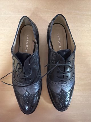 Mocasines de piel Latouche Negros y Plateados