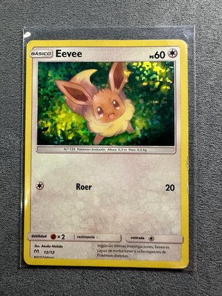 Carta Pokémon antigua Eevee holografica