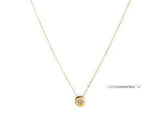 cadena oro 18k con piedra con diamante 22.5cm