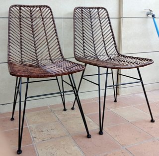 2 sillas de ratán natural indonesio de jardín