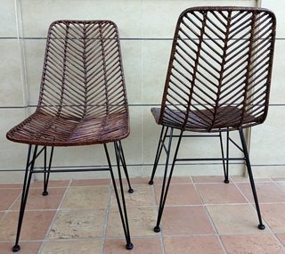 2 sillas de ratán natural indonesio de jardín