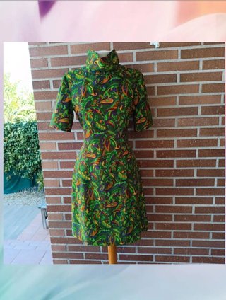 Vestido vintage años 60/70 estampado paisley