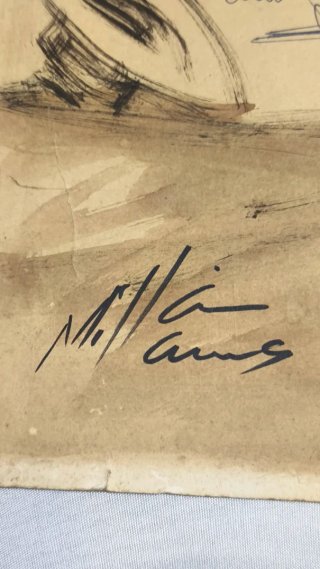 Dibujo original tauromaquia firmado Millán Llamas