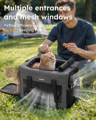PECUTE transportín gatos hasta 5kg robusto gris